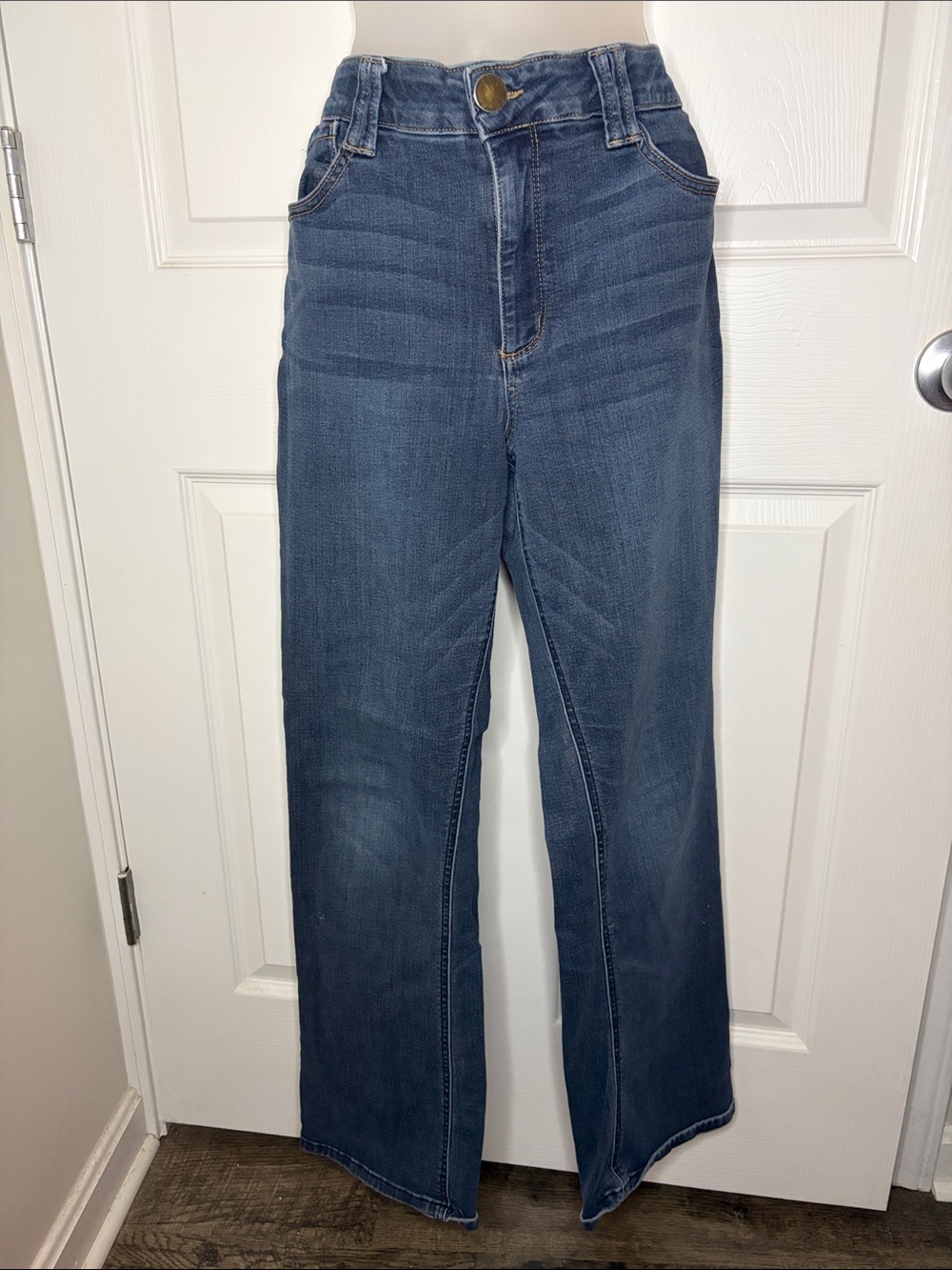 Democracy Ab Solution Jeans Womens 14 Blue Denim Mid Rise Straight Leg